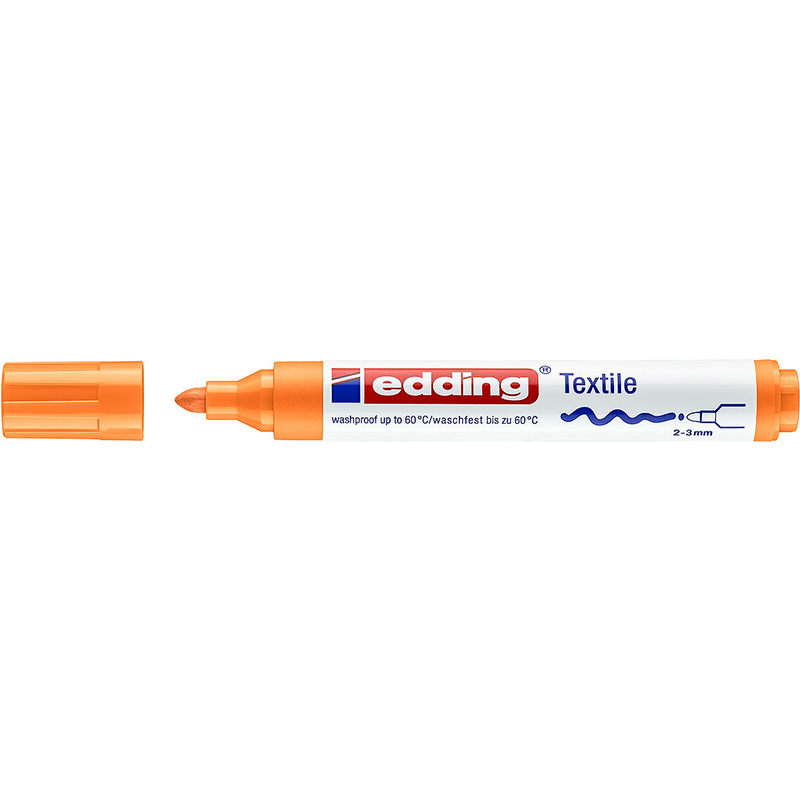 Edding 4500 TEXTIEL T-SHIRT STOF PEN ORANJE MARKER PEN 2-3mm Lijn Edding 4500 TEXTIEL T-SHIRT STOF PEN ORANJE MARKER PEN 2-3mm Lijn