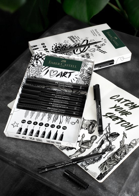 Faber Castell schets set 8 pennen inlc schetsboek