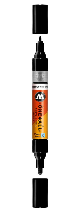 Glossy Black Twin Marker One4All Molotow