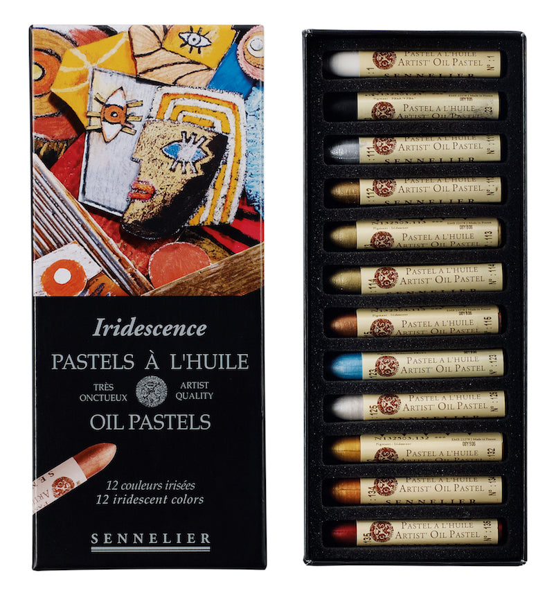 Set 12 Iriserend kartonnen doos Oliepastels Sennelier