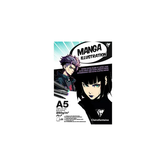 Manga A5 20 vel Wit glad papier 250gr Clairefontaine