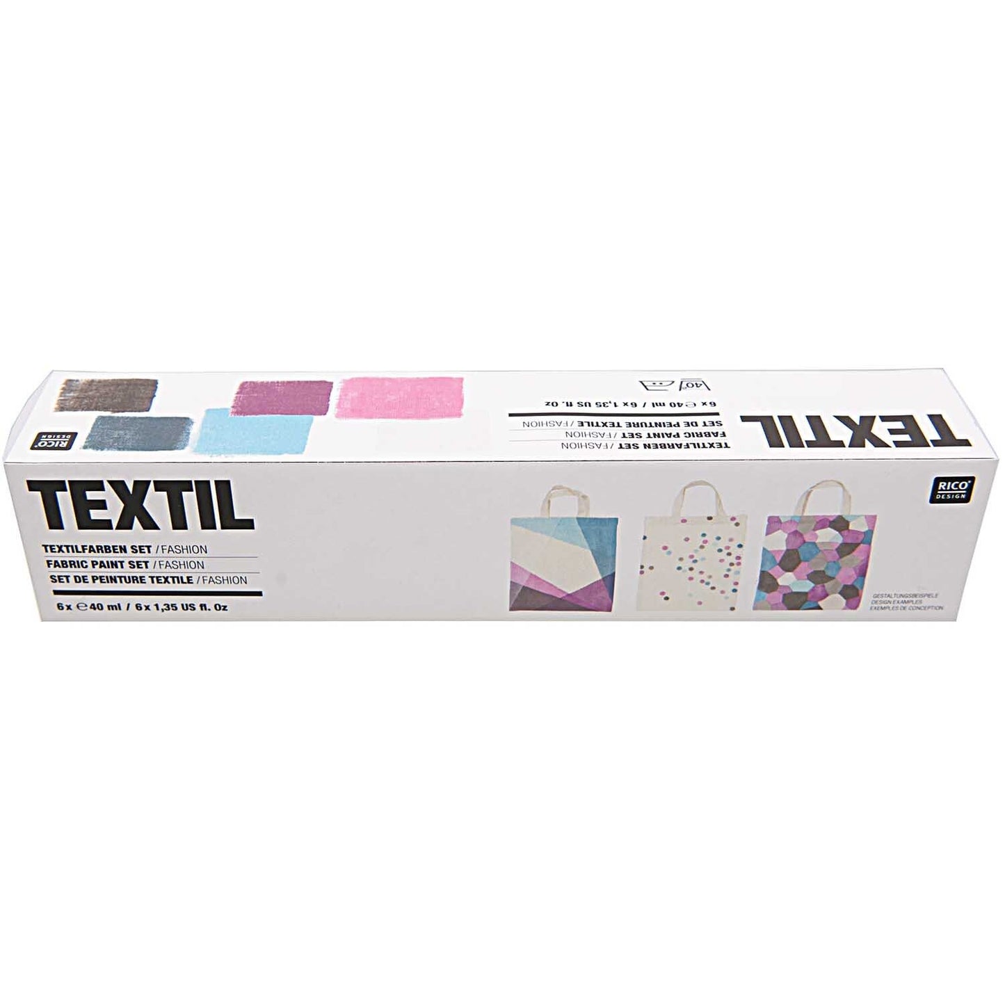 Textielverf set Fashion 6 x 40 ml Ricodesign