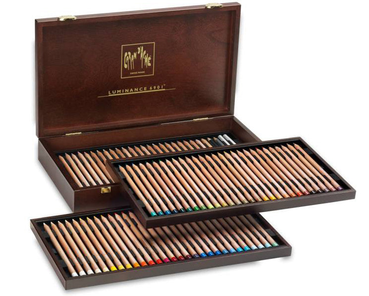 Luminance Houten kist Set met 76 kleuren Caran D'Ache Aanbieding