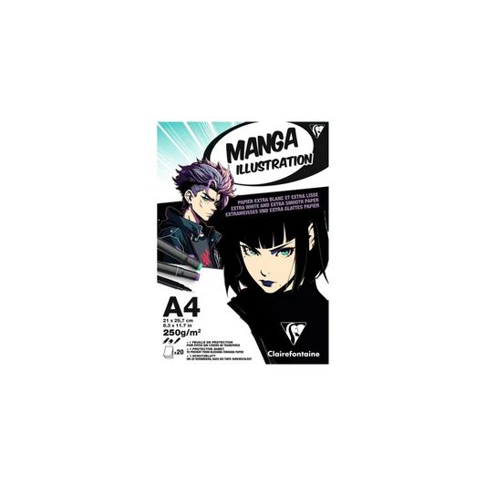Manga A4 20 vel Wit glad papier 250gr Clairefontaine
