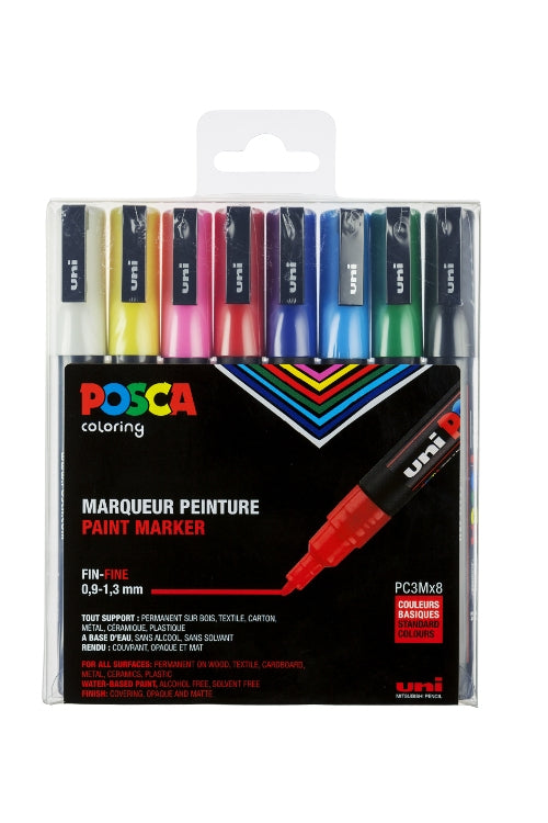 Posca Uni PC-3M Art Paint Markers - Set van 8 - In Geschenkdoos - Citrus Tonen Posca Uni PC-3M Art Paint Markers - Set van 8 - In Geschenkdoos - Citrus Tonen
