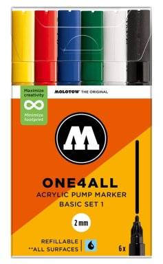 127HS Basic Set 2mm (6x) Molotow One4All Acryl Marker
