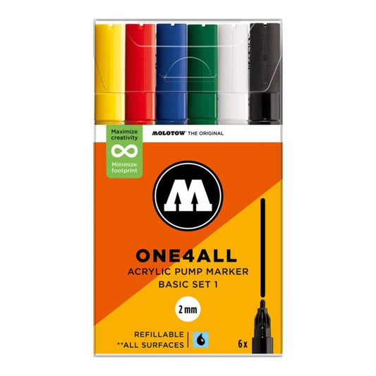 327HS Basic Set 2 - 4 mm (6x) Molotow One4All Acryl Marker