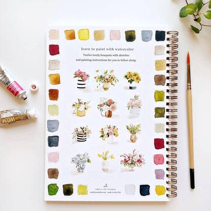 Aquarelverf werkboek - Bouquets- emily lex studio watercolor workbook