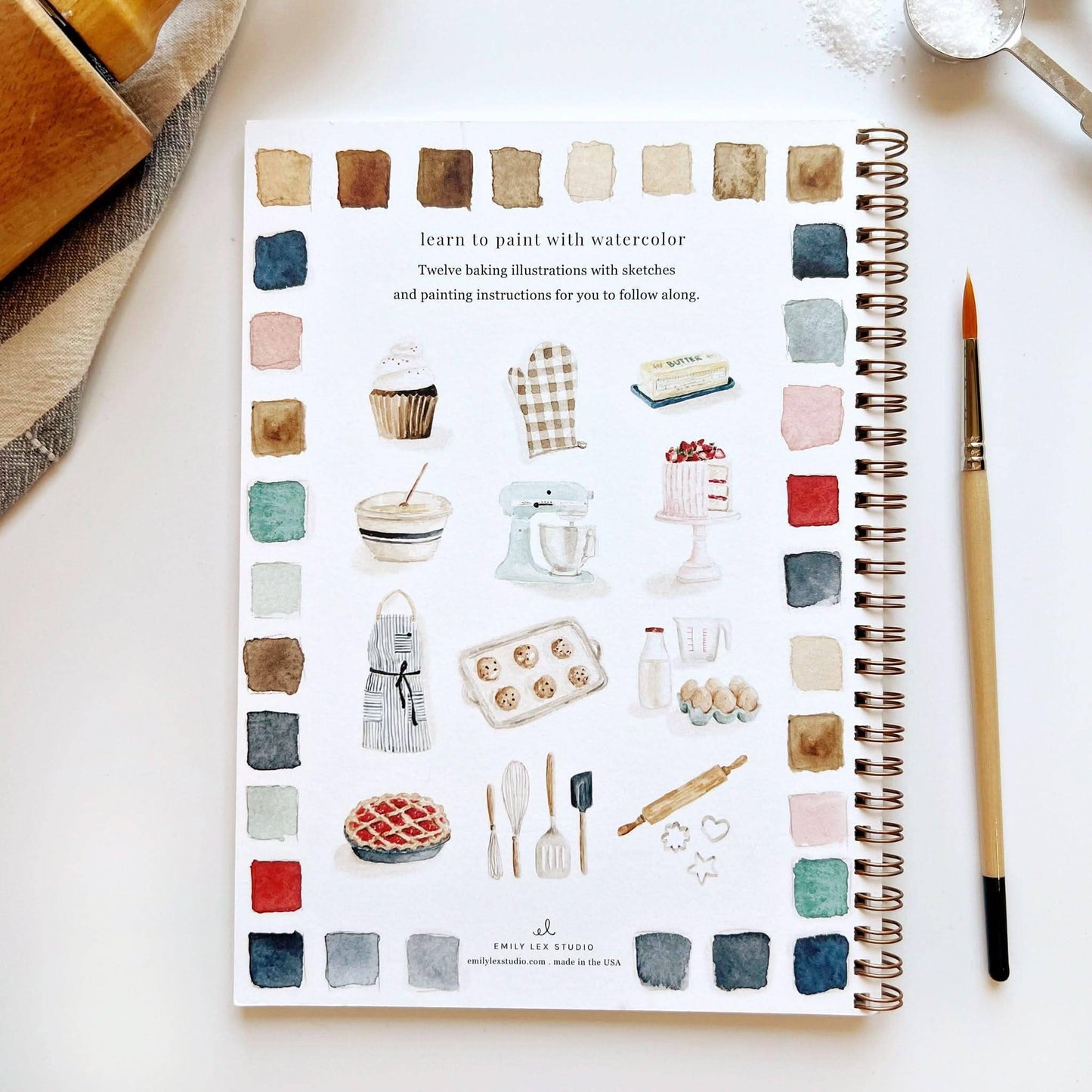 Aquarelverf werkboek - Bakken- emily lex studio watercolor workbook