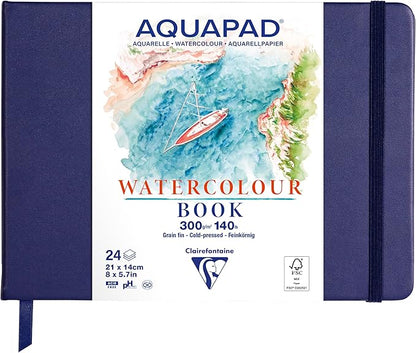 Aquapad 300 gr. 21 x14 cm (24 bladzijdes) Aquarelpapier Clairefontaine