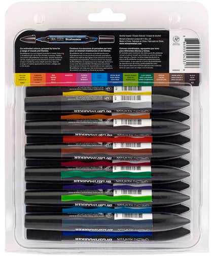 BrushMarker Set set 1: 12 Farben + blender (Vibrant)