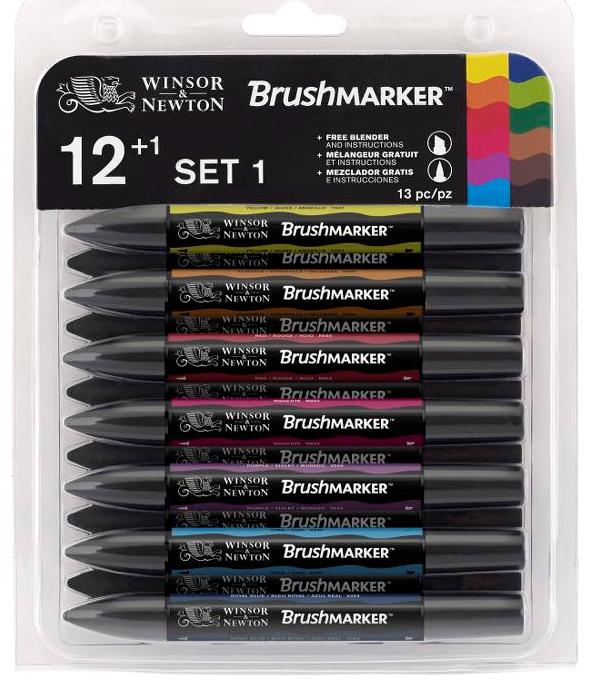 BrushMarker Set set 1: 12 Farben + blender (Vibrant)
