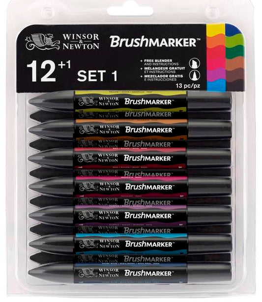 BrushMarker Set set 1: 12 Farben + blender (Vibrant)