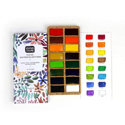 Viviva aquarelpans original 16 kleuren