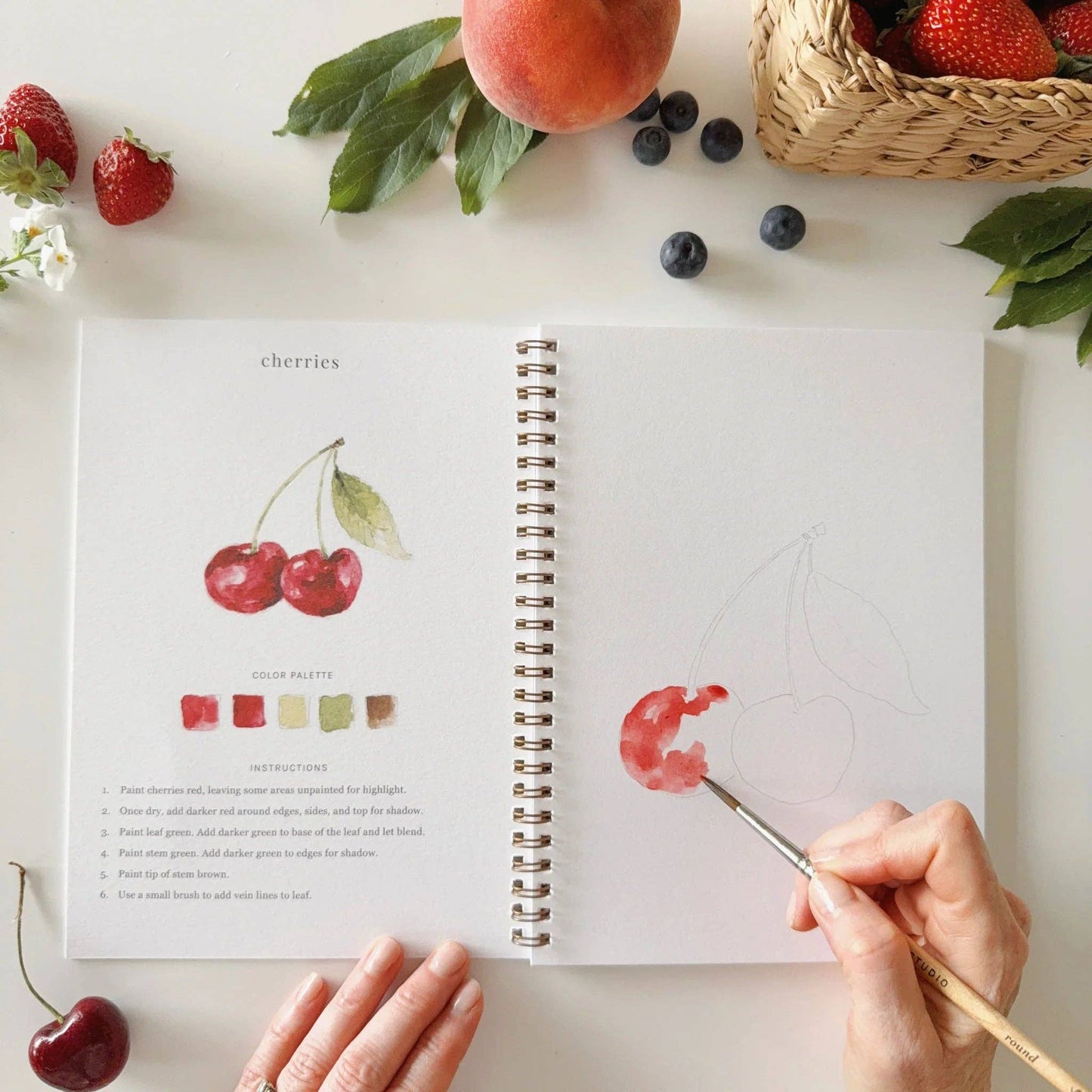 Aquarelverf werkboek - Fruit - emily lex studio watercolor workbook