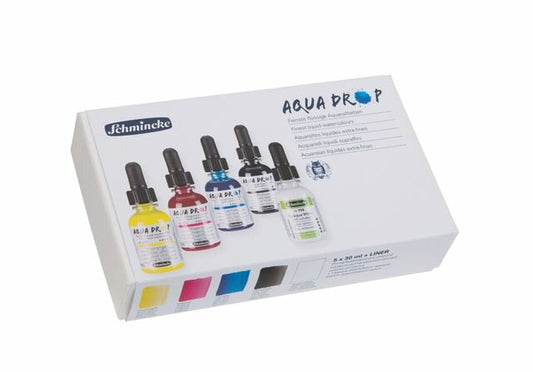 Aquadrop Primary Set (5 x 30 ml) vloeibare waterverf inkt Schmincke