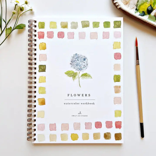 Aquarelverf werkboek - Bloemen - Emily Lex