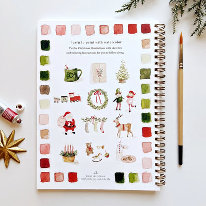 Aquarelverf werkboek - Christmas - emily lex studio watercolor workbook