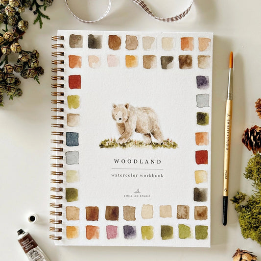 Aquarelverf werkboek - Woodland- emily lex studio watercolor workbook