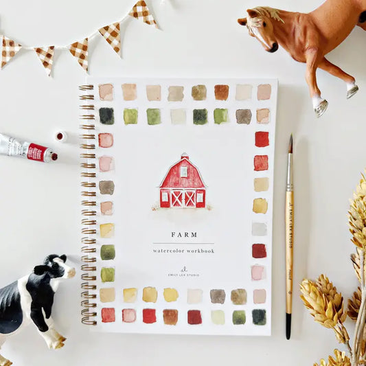 Aquarelverf werkboek - Boerderij- Emily Lex