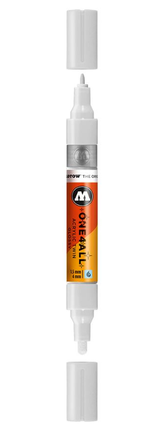 Glossy White Twin Marker One4All Molotow