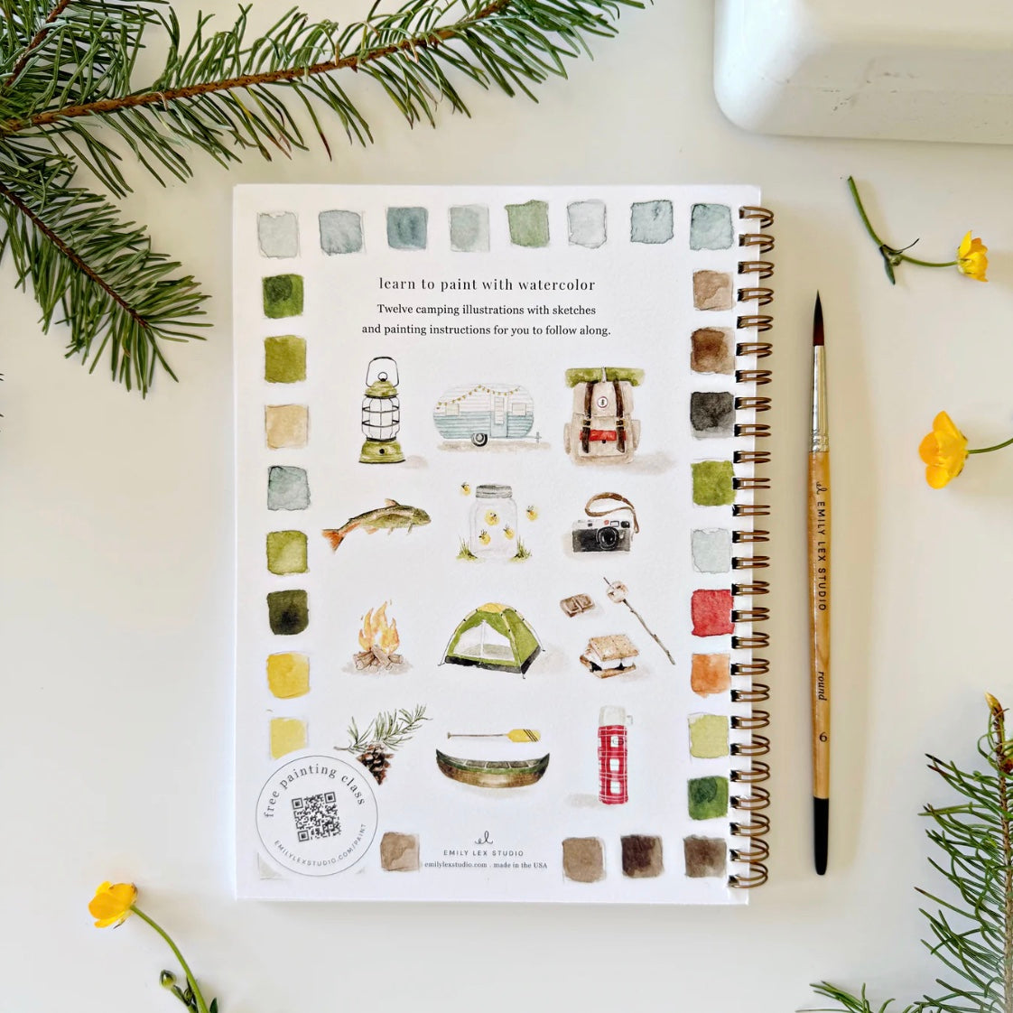 Aquarelverf werkboek - Camping