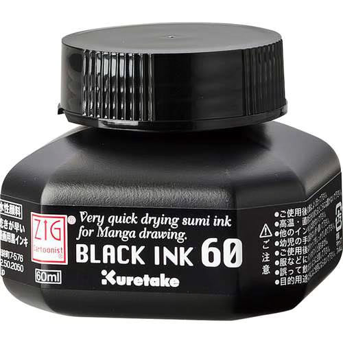 Kuratake Zig Cartoonist pigment Inkt 60ml zwart