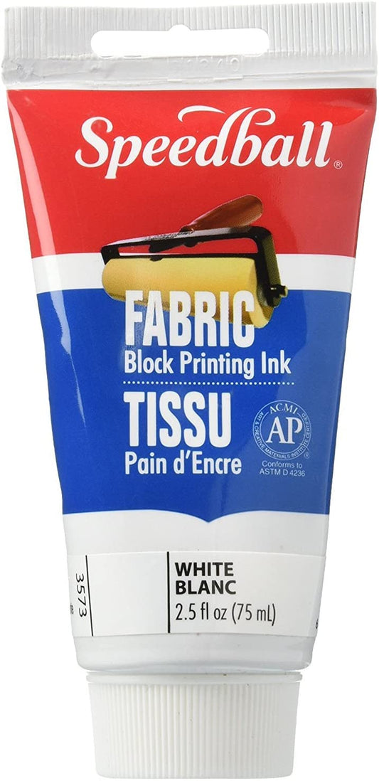 Blockprint Fabric inkt oliebasis Wit 75ml Speedball Tube