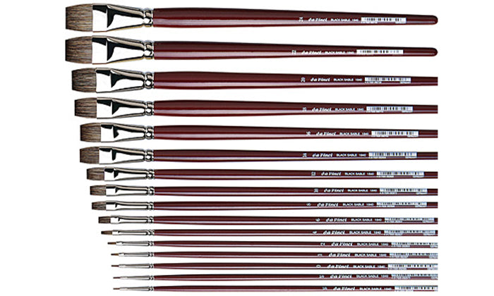 Davinci penseel Olie 1840.12 Black Sable Plat