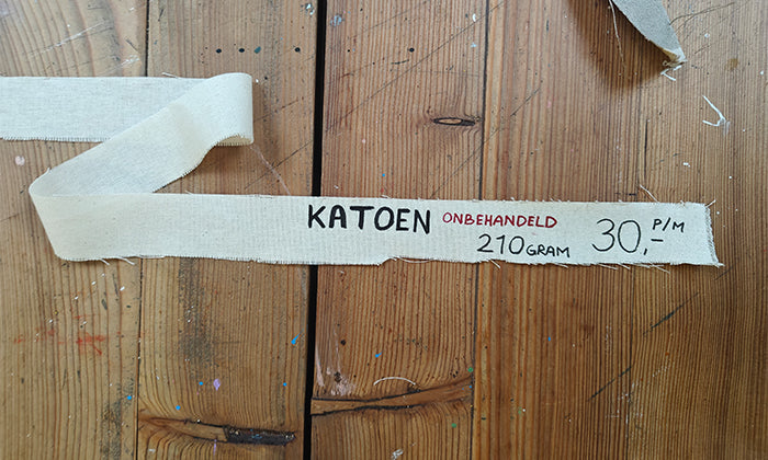 Katoen doek op rol professionele kwaliteit ongeprepareerd (2.1mx10m)
