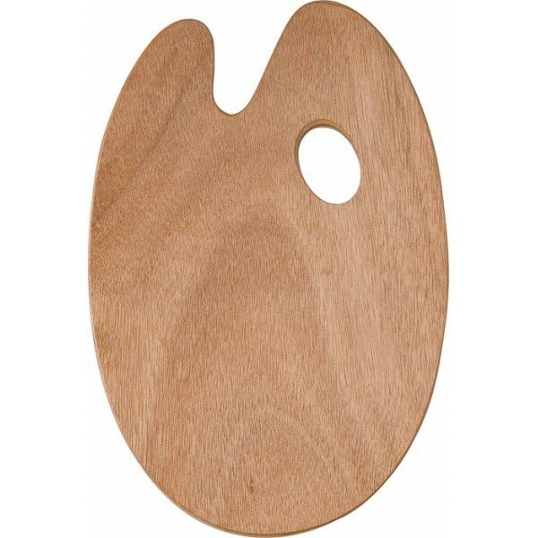 Houten palet voor olieverf 27x41 cm Ovaal Ami