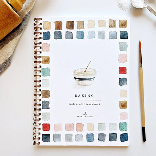 Aquarelverf werkboek - Bakken - emily lex studio watercolor workbook