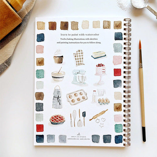 Aquarelverf werkboek - Bakken - emily lex studio watercolor workbook