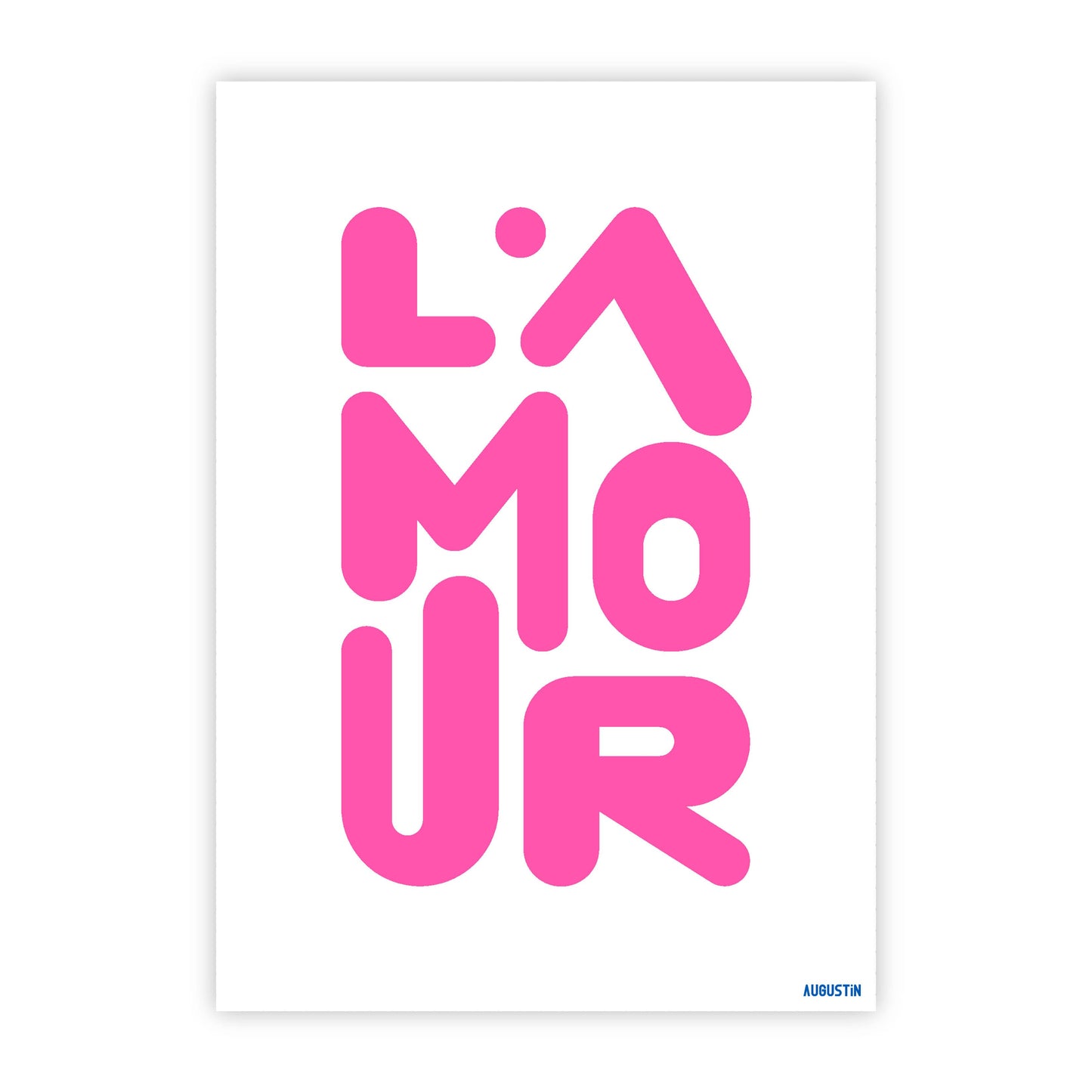 Roze liefde - ansichtkaart