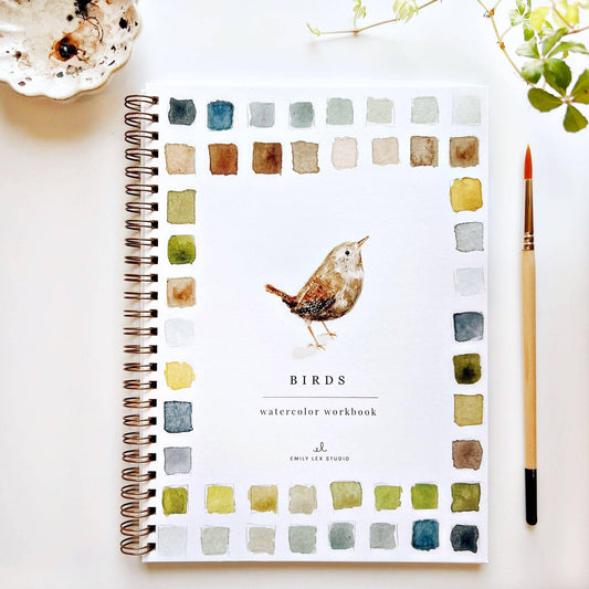 Aquarelverf werkboek - Vogels - emily lex studio watercolor workbook