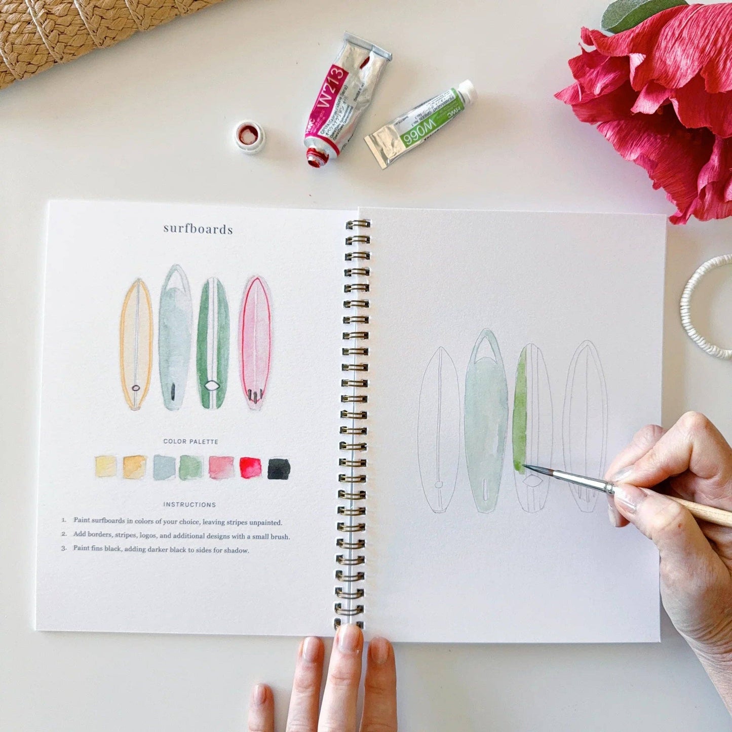 Aquarelverf werkboek - Tropisch - emily lex studio watercolor workbook