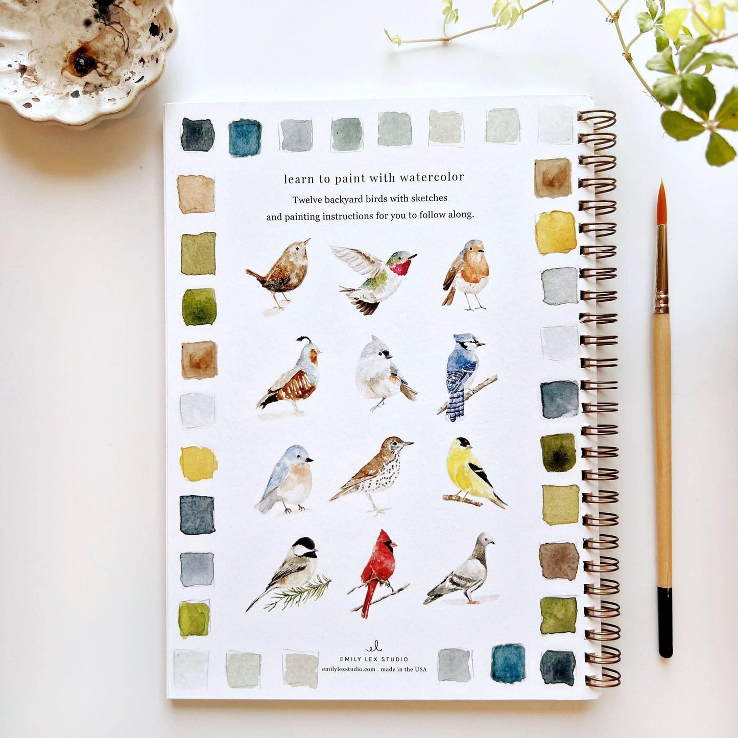 Aquarelverf werkboek - Vogels - emily lex studio watercolor workbook