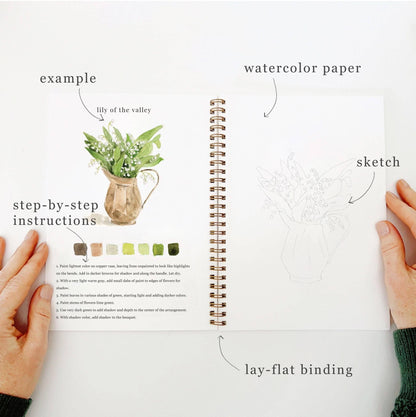 Aquarelverf werkboek - Bouquets- emily lex studio watercolor workbook