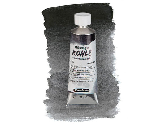 Liquid Charcoal -  Grape Seed Black  15ml Vloeibare Houtskool Schmincke