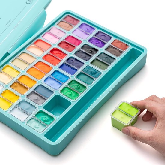 HIMI Gouache Set 48 kleuren in box Turquoise