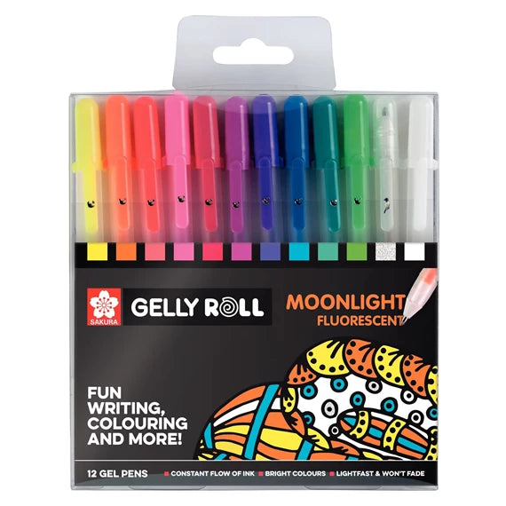 Sakura Gellyroll Fluoriserend 12 set Moonlight 0,35mm