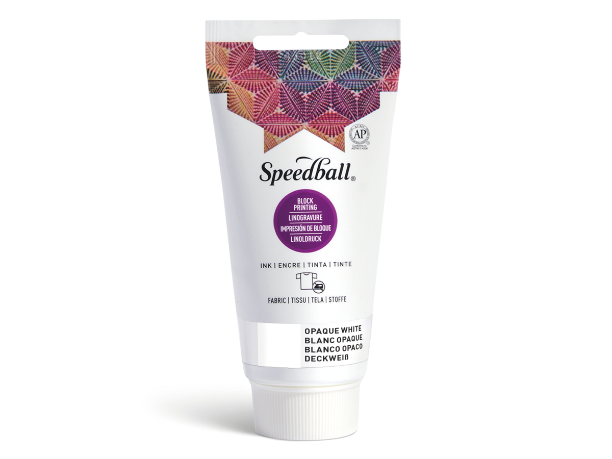 Blockprint inkt Waterbasis 75ml Speedball wit
