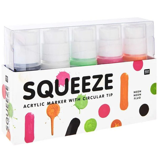 Squeeze Neon Acryl Marker set 5 x 60 ml