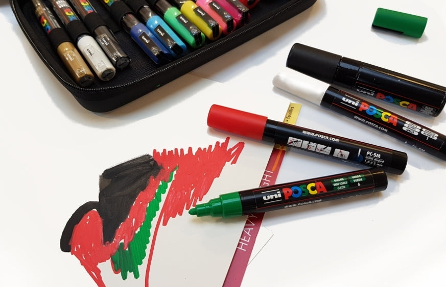 POSCA fijne puntmarker PC3M - 4 kleuren voor het beschilderen van POSCA fijne puntmarker PC3M - 4 kleuren voor het beschilderen van