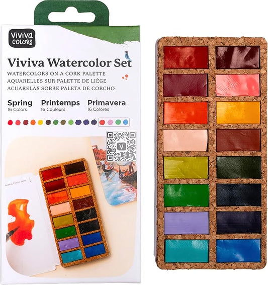 Viviva aquarelpans spring 16 kleuren