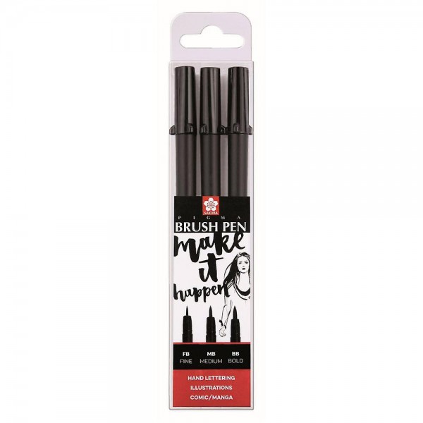 Pigma set van 3 Special Brush pennen FB MB BB