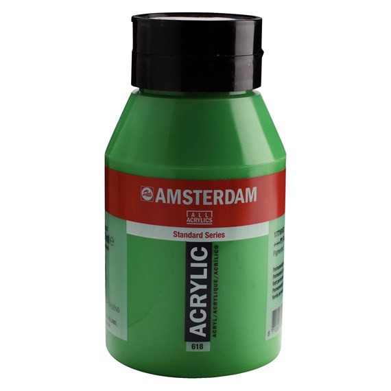 618 Permanent groen Licht 1 liter Acryl 1000ml pot Amsterdam