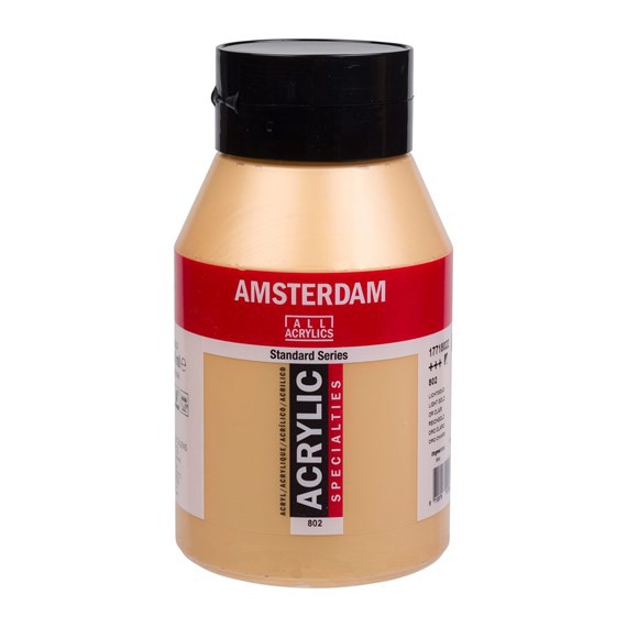 802 Lichtgoud 1 liter Acryl 1000ml pot Amsterdam S2