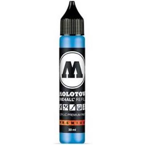Acryl Inkt Refill 30ml SHOCK BLUE MIDDLE Molotow One4All Acrylic Navul