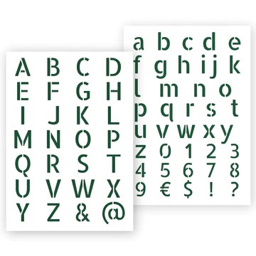 A4 sjabloon grote en kleine letters en cijfers Qbix